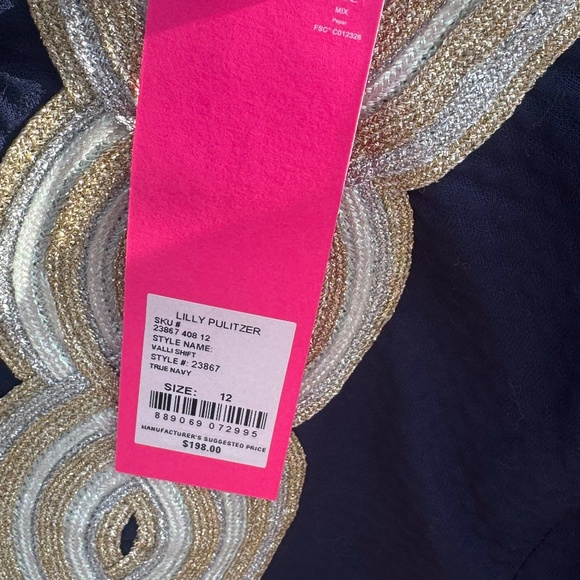 Lilly Blue mini dress with gold neckline detailing - Picture 3 of 3